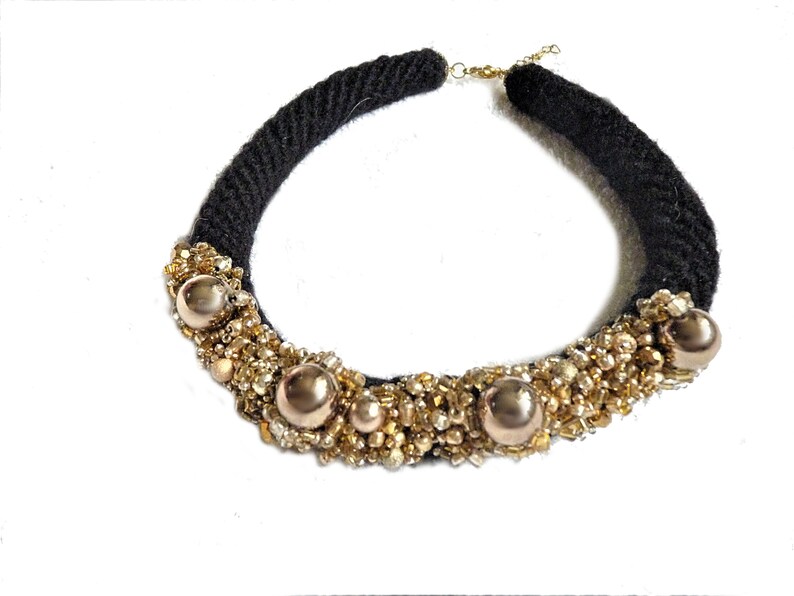 large choker chunky neck piece Gold Statement Necklace impressive bib necklace Elegant Rope Necklace for women stylish collar necklace