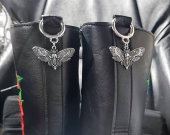 Charms for shoes with deadhead moth boots charms high shoes pendant for laces roller skate accessories shoe clips decoration skull Luna dead