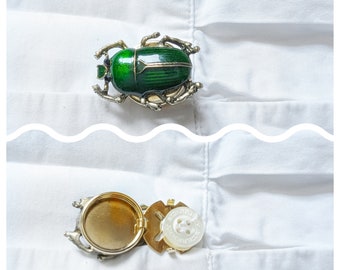 Beetle button cover scarab cufflinks wedding suit accessories decorative slide on button insect jewelry unisex shirt jewellery decoration