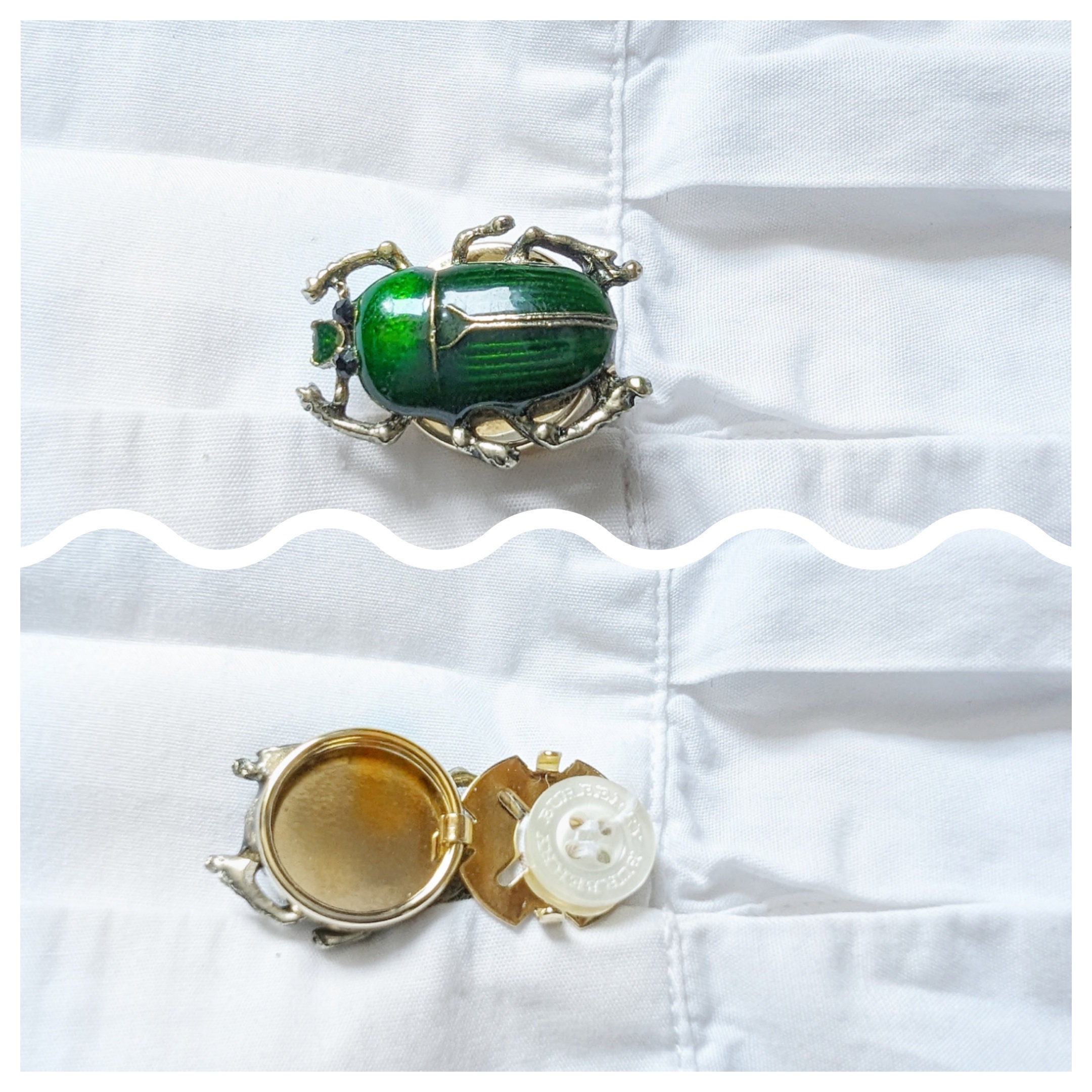 1 Pair Brass Round Cuff Button Cover Cuff Links for Men's Wedding Formal  Shirt