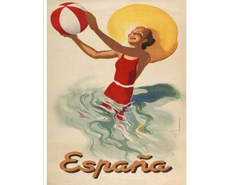 Spanje reisposter Spaanse kunst strandafdruk (XR2517)a