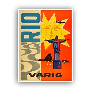 Póster vintage de Brasil, arte mural de Río de Janeiro, impresión de viaje (XR1511)