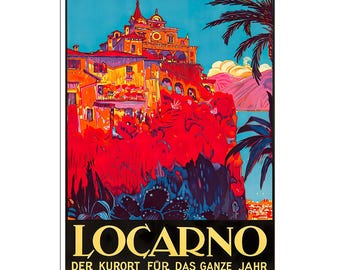 Art Swiss Travel Poster Locarno Switzerland Print Vintage (XR1575)