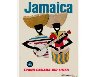 Jamaica Travel Poster Caribbean Art Jamaican Print (XR153)a