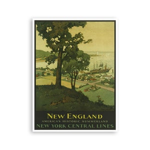 New England Poster Travel Art New York Central Lines Print (XR4036)a