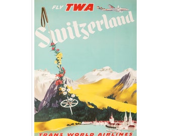 Switzerland Travel Art Print Vintage Swiss Home Decor Poster (XR2444)