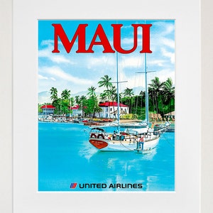 Hawaii Travel Art Poster Maui Vintage Print (TR18)