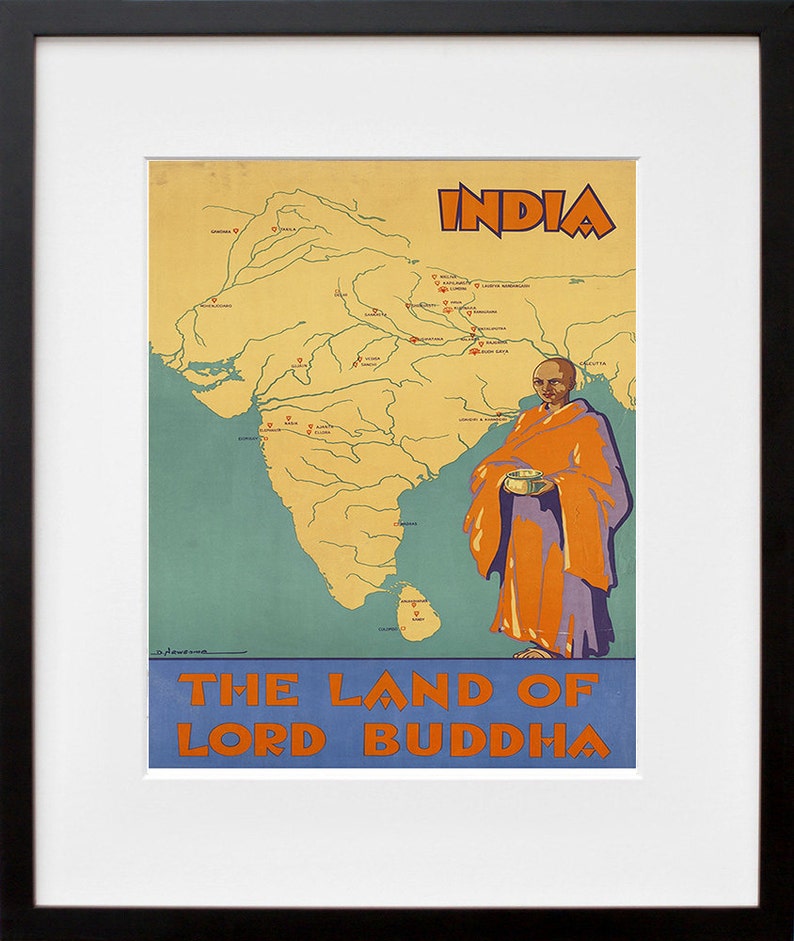 India Travel Poster Vintage Print Wall Art ZT240 image 2