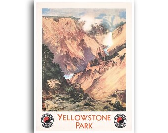 Yellowstone Art National Park Poster Yellowstone Print (XR844)a