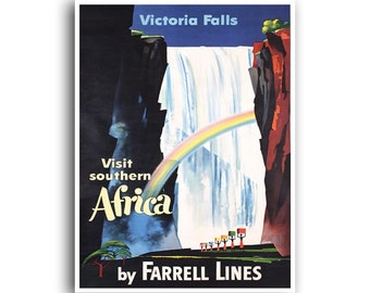 Africa Art Print Travel Poster Victoria Falls Home Decor (XR848)