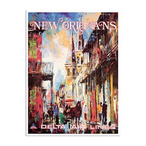 Póster de viaje vintage de Nueva Orleans, impresión para pared, decoración del hogar (XR2969)