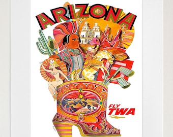Arizona Wall Art Western Print Travel Poster Home Decor (ZT669)