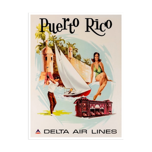 Puerto Rico Vintage Travel Poster Wall Art Print (XR1884)