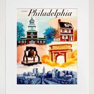 Philadelphia Travel Poster Philly Art Vintage Print (ZT124)a