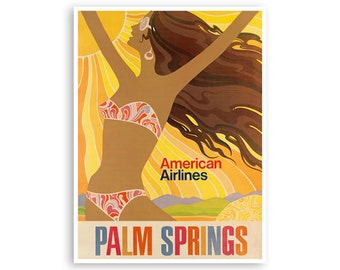 Vintage Palm Springs Art Print California Travel Poster Vintage Home Decor (XR3313)