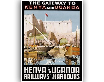 Kenya Africa Art Print Travel Poster Uganda Home Decor (XR1112)