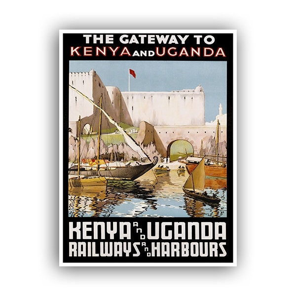 Kenya Africa Art Print Travel Poster Uganda Home Decor (XR1112)