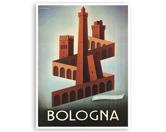 Bologna Italy Travel Poster Retro Art Print Home Decor (XR2814)