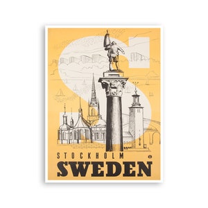 Stockholm Wall Art Travel Poster Sweden Print (XR3362)