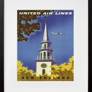 New England Art United Airlines-reisposterafdruk (TR143)a