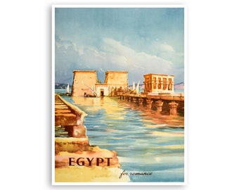 Póster de viaje a Egipto Arte egipcio Impresión de viajero mundial (XR3655)a