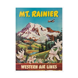 Mt. Rainier National Park Poster Travel Art Print Home Decor (XR2744)