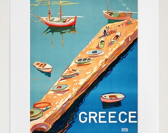Travel Art Greece Print Poster Greek Vintage Home Decor (XR80)