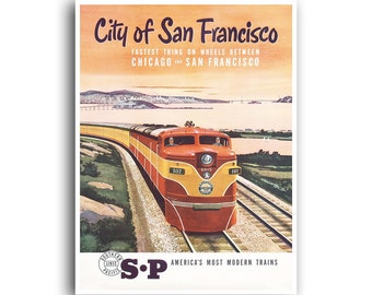 San Francisco Train Art Travel Poster Home Decor Retro Print (XR715)