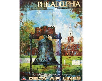 Liberty Bell Art Vintage Pennsylvania Print Philadelphia Travel Poster (XR4812)