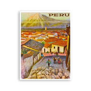 Póster publicitario de Perú con impresión artística de viajes (TR14)