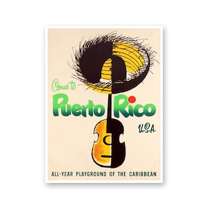 Puerto Rico Travel Poster Puerto Rican Art Print (XR1763)a