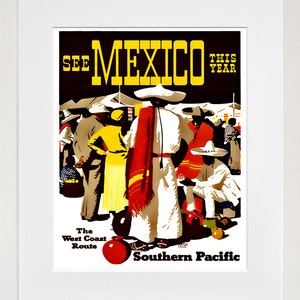 Art Mexico Travel Poster Mexican Vintage Print (ZT158)