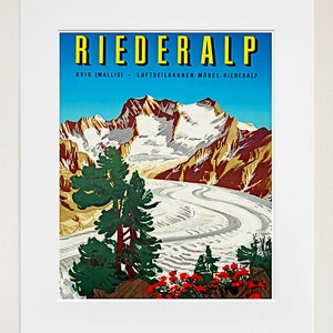 Art Swiss Alps Travel Poster Switzerland Vintage Print (ZT178)