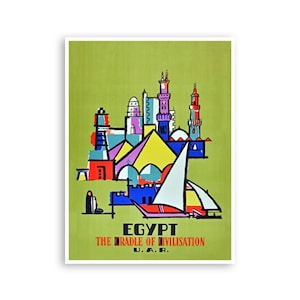 Egypt Art Travel Poster Egyptian Print (XR2297)a