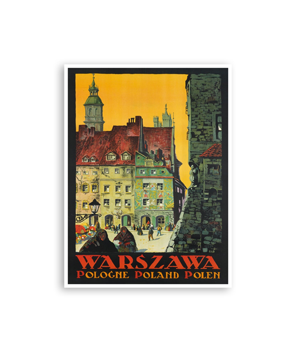 Warsaw Poland Art Travel Poster Print Polish XR2978 Etsy