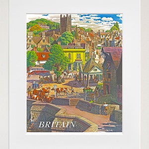 Póster publicitario de Gran Bretaña con impresión artística de viajes (TR27)