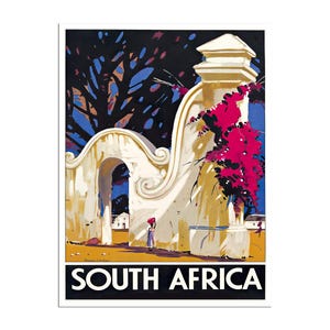 South Africa Art Travel Poster Vintage Africa Painting Print (XR4879)