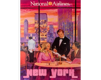 New York Art NYC Print National Airlines Travel Poster (XR1980)