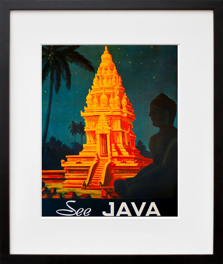 Java Travel Poster Indonesia Decor Wall Art Print ZT267 - Etsy