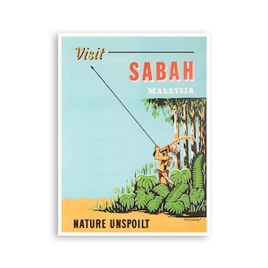 Vintage Malaysia Art Malaysian Print Retro Travel Poster Decor (XR1946)