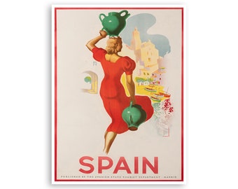 Spanje reisposter Spaanse print toerisme kunst (XR2872)a
