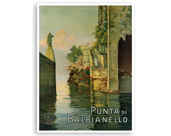 Villa del Balbainello Lake Como Poster Italian Painting Lenno Italy Travel Art Print (XR2974)a
