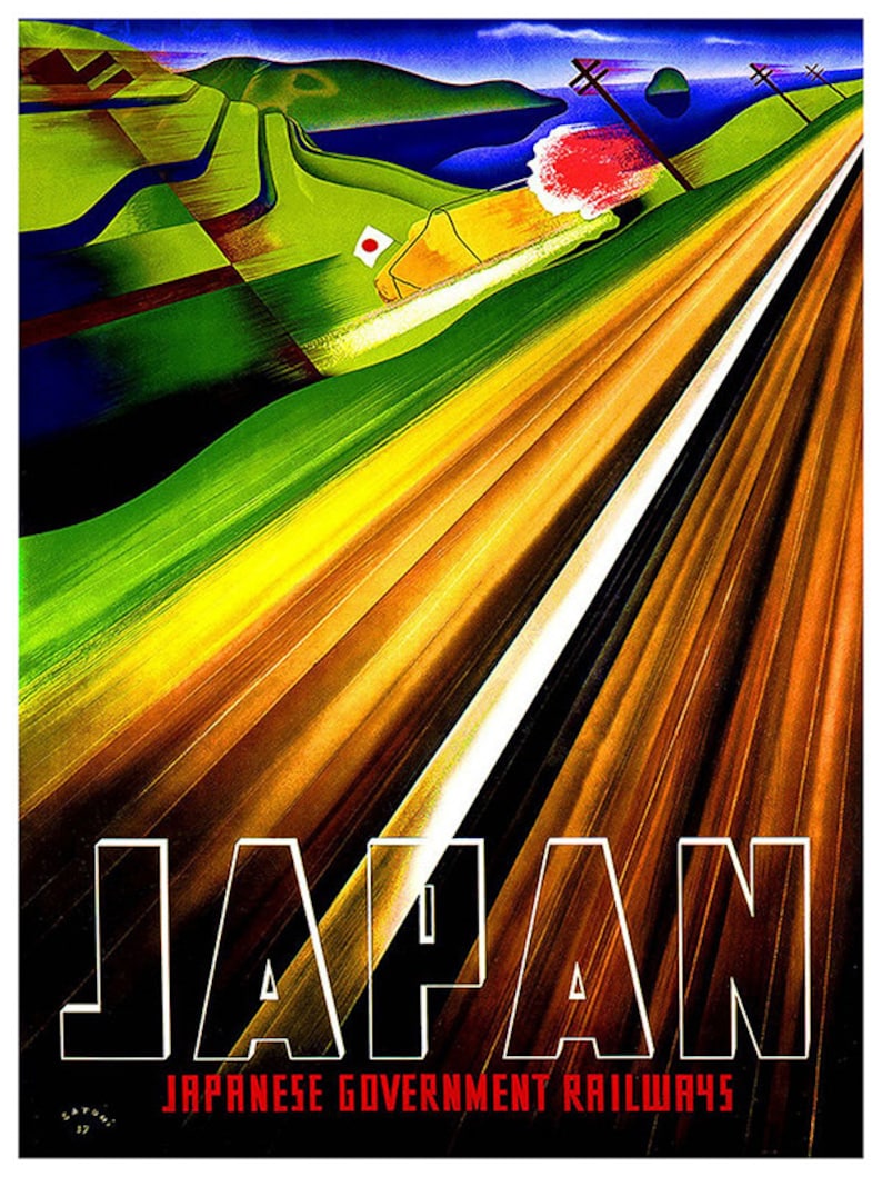 Japan Travel Poster Japanese Government Railways Art Railroad Print ...