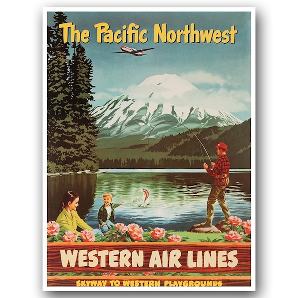 Travel Posters Pacific Northwest Oregon Washington Vintage Home Decor (XR868)