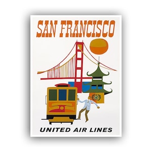San Francisco Retro Art Print Travel Poster Home Decor (XR1137)