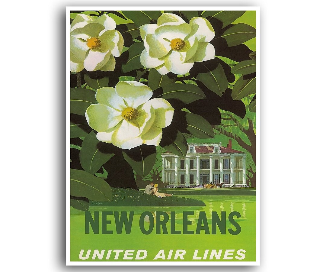 New Orleans Souvenir Art Print Travel Poster Vintage Home Decor XR861 ...