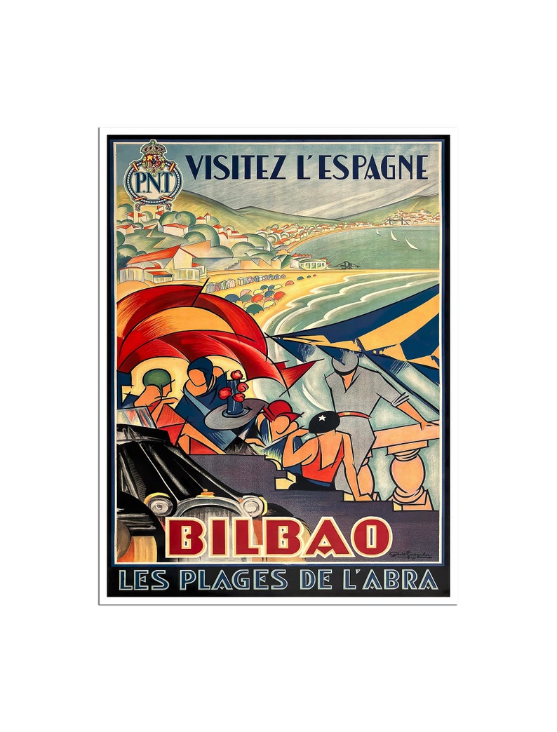 Bilbao Poster Vintage Spanish Print Spain Travel Art xr4806a Etsy