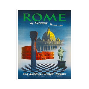 Rome Travel Poster Italian Art Print Home Decor (ZT397)