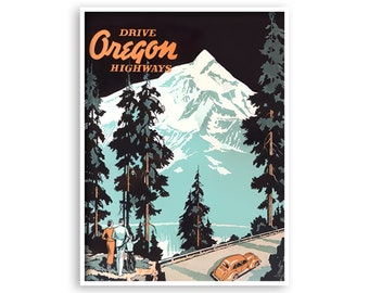 Vintage Oregon Art Travel Poster Vintage Home Decor (XR4432)