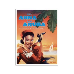 Aruba Art Martinair Travel Poster Caribbean Print  (XR4468)a